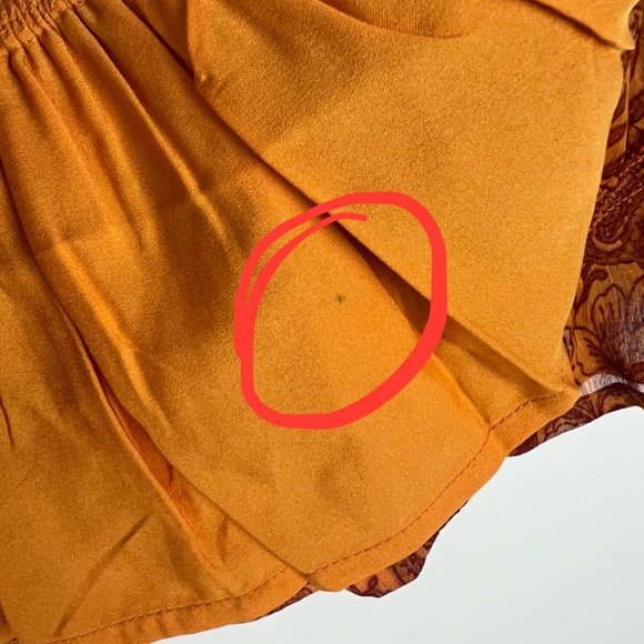 NWT Patrons of Peace Cropped Floral Smocked Ruffle Top Marigold Size Small S NEW - Picture 9 of 15